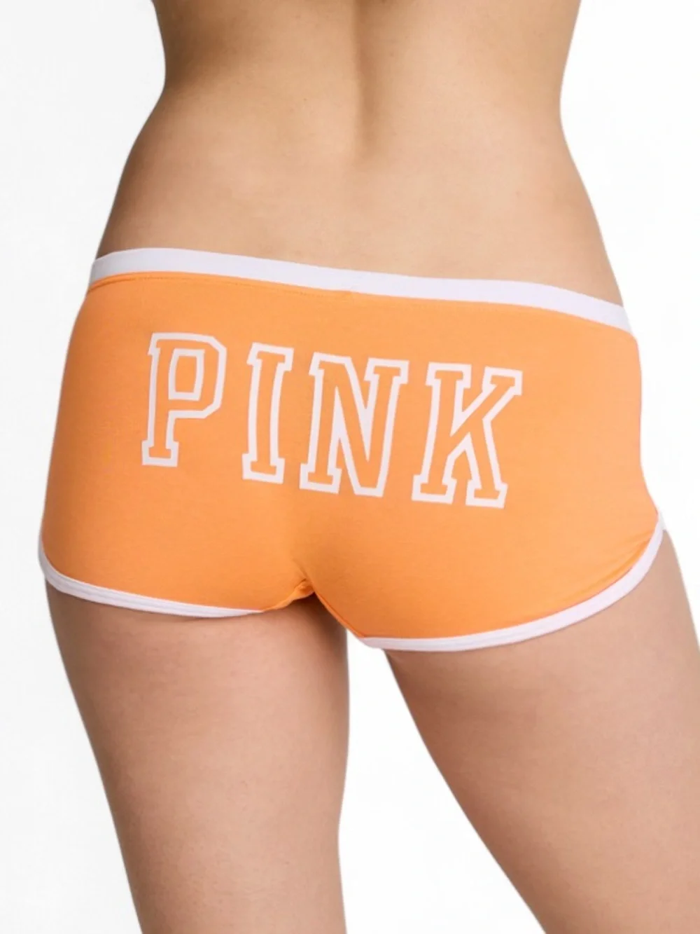 🆕🧡 PINK Neon Orange Y2K Dorm Boyshorts Victoria Secret NWT